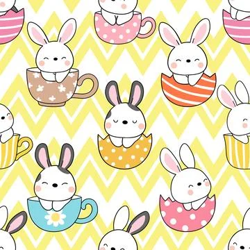 Seamless repeating pattern celebrating festive easter during spring Stock Illustration