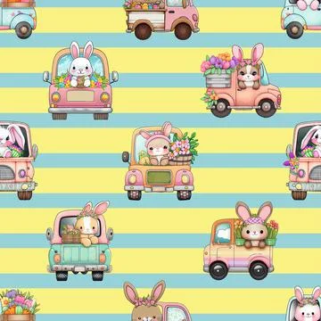 Seamless repeating pattern celebrating festive easter during spring 스톡 일러스트
