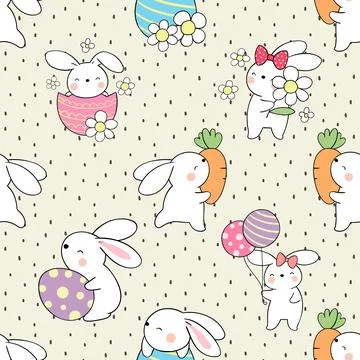 Seamless repeating pattern celebrating festive easter during spring 스톡 일러스트