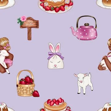 Seamless repeating pattern celebrating festive easter during spring Stock Illustration