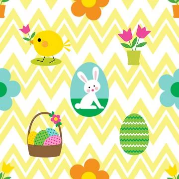 Seamless repeating pattern celebrating festive easter during spring 스톡 일러스트