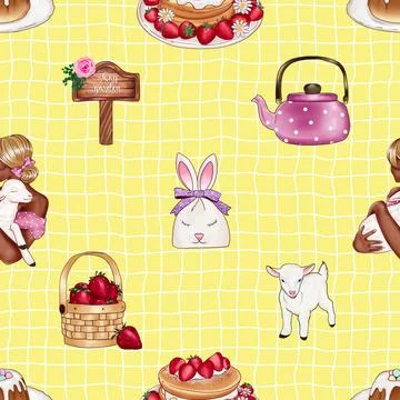 Seamless repeating pattern celebrating festive easter during spring Illustrazione stock