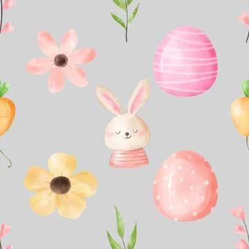 Seamless repeating pattern celebrating festive easter during spring Stock Illustration