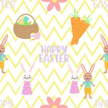 Seamless repeating pattern celebrating festive easter during spring Stock Illustration