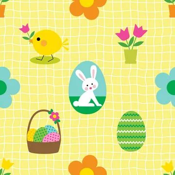 Seamless repeating pattern celebrating festive easter during spring Illustrazione stock