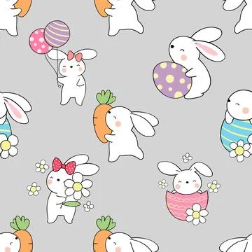 Seamless repeating pattern celebrating festive easter during spring Stock Illustration