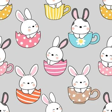 Seamless repeating pattern celebrating festive easter during spring Stock Illustration