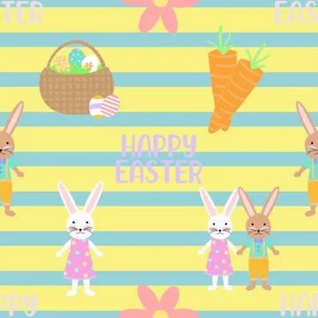 Seamless repeating pattern celebrating festive easter during spring Stock Illustration