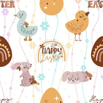 Seamless repeating pattern celebrating festive easter during spring Illustrazione stock