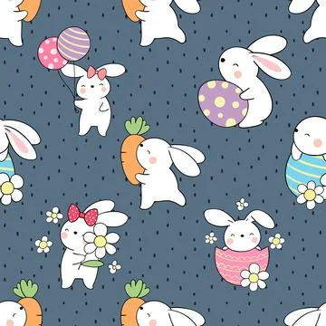 Seamless repeating pattern celebrating festive easter during spring Stock Illustration