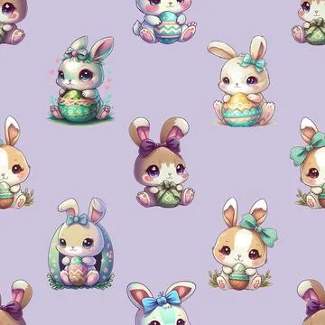 Seamless repeating pattern celebrating festive easter during spring Stock Illustration