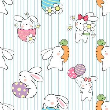 Seamless repeating pattern celebrating festive easter during spring Stock Illustration