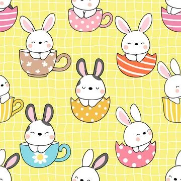Seamless repeating pattern celebrating festive easter during spring 스톡 일러스트