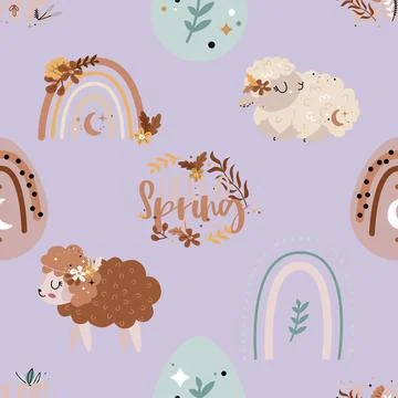 Seamless repeating pattern celebrating festive easter during spring Illustrazione stock