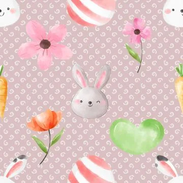 Seamless repeating pattern celebrating festive easter during spring Stock Illustration