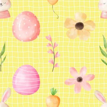 Seamless repeating pattern celebrating festive easter during spring Stock Illustration