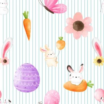 Seamless repeating pattern celebrating festive easter during spring Stock Illustration