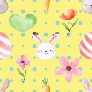 Seamless repeating pattern celebrating festive easter during spring Stock Illustration