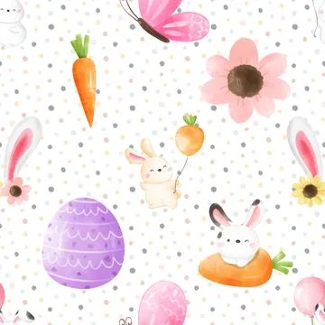 Seamless repeating pattern celebrating festive easter during spring Illustrazione stock
