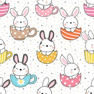Seamless repeating pattern celebrating festive easter during spring 스톡 일러스트