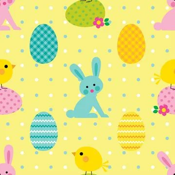 Seamless repeating pattern celebrating festive easter during spring イラスト素材