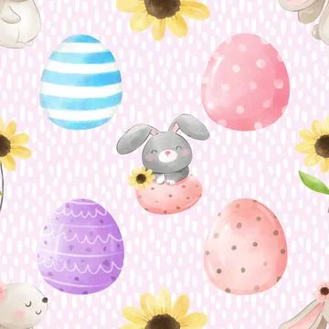 Seamless repeating pattern celebrating festive easter during spring Stock Illustration
