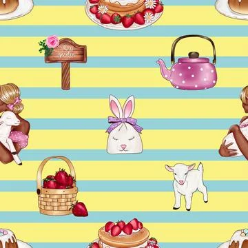 Seamless repeating pattern celebrating festive easter during spring 스톡 일러스트