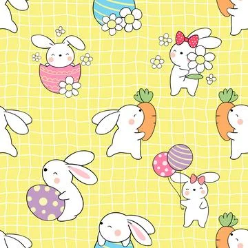 Seamless repeating pattern celebrating festive easter during spring イラスト素材