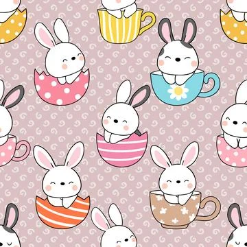 Seamless repeating pattern celebrating festive easter during spring Stock Illustration