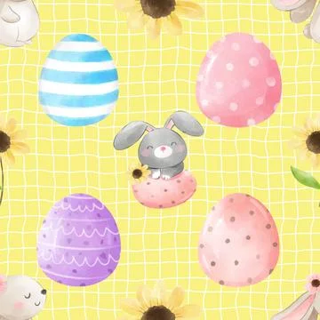 Seamless repeating pattern celebrating festive easter during spring Stock Illustration