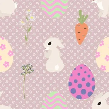 Seamless repeating pattern celebrating festive easter during spring Stock Illustration