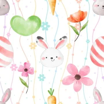 Seamless repeating pattern celebrating festive easter during spring イラスト素材
