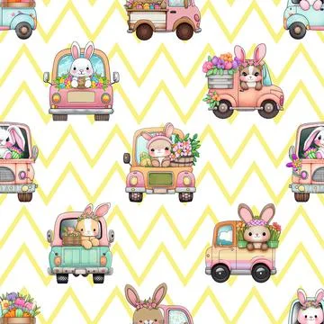 Seamless repeating pattern celebrating festive easter during spring Stock Illustration