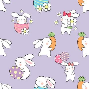 Seamless repeating pattern celebrating festive easter during spring Stock Illustration
