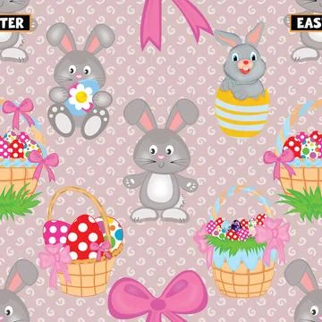 Seamless repeating pattern celebrating festive easter during spring イラスト素材