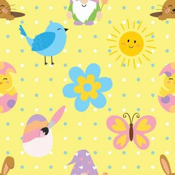 Seamless repeating pattern celebrating festive easter during spring Illustrazione stock