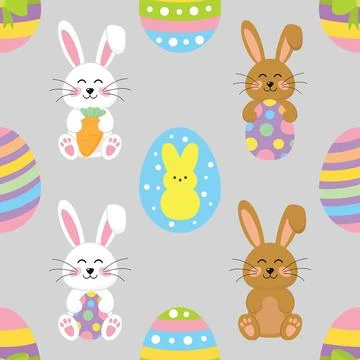 Seamless repeating pattern celebrating festive easter during spring イラスト素材