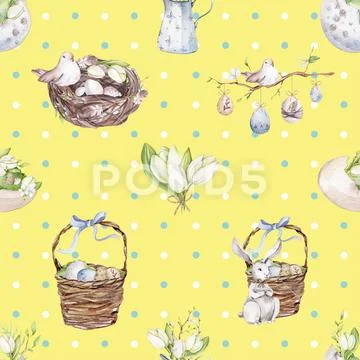 Seamless repeating pattern celebrating festive easter during spring Stockillustratie