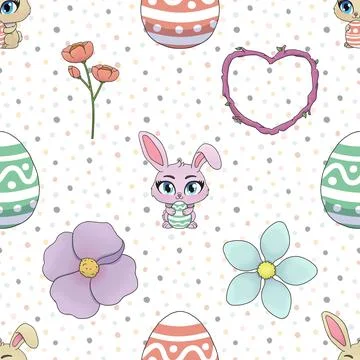 Seamless repeating pattern celebrating festive easter during spring 스톡 일러스트