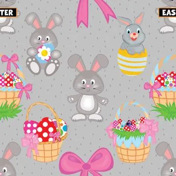 Seamless repeating pattern celebrating festive easter during spring Illustrazione stock