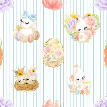 Seamless repeating pattern celebrating festive easter during spring Illustrazione stock