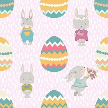 Seamless repeating pattern celebrating festive easter during spring Stockillustratie