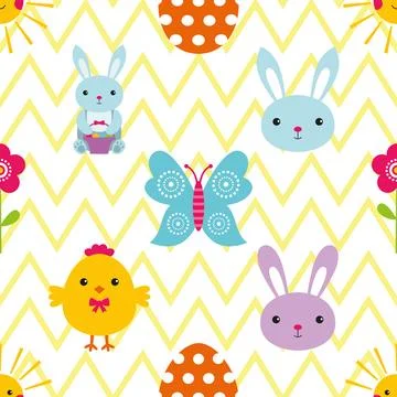 Seamless repeating pattern celebrating festive easter during spring Stock Illustration
