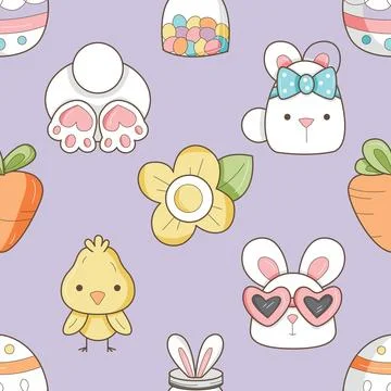 Seamless repeating pattern celebrating festive easter during spring 스톡 일러스트