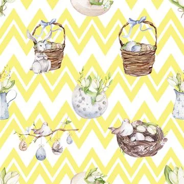 Seamless repeating pattern celebrating festive easter during spring Stock Illustration