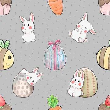 Seamless repeating pattern celebrating festive easter during spring Stock Illustration