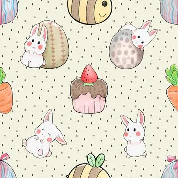 Seamless repeating pattern celebrating festive easter during spring Stock Illustration