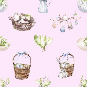 Seamless repeating pattern celebrating festive easter during spring Illustrazione stock