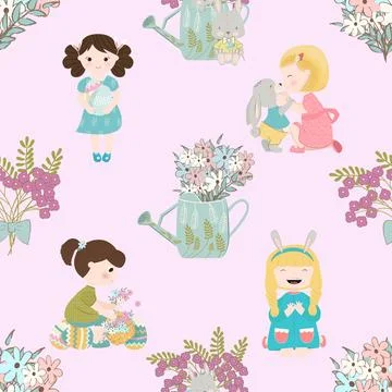 Seamless repeating pattern celebrating festive easter during spring Stock Illustration
