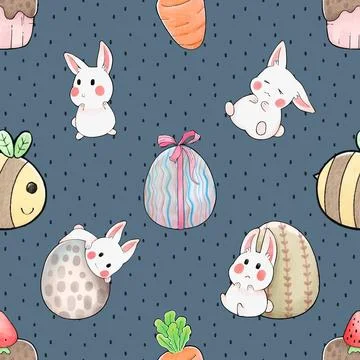 Seamless repeating pattern celebrating festive easter during spring Stock Illustration